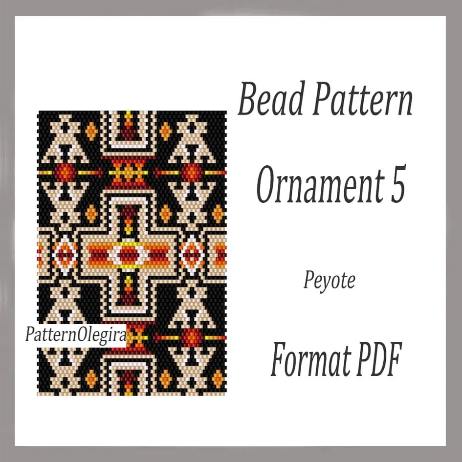 Bead. Time Patterns Ornament 5 bead pattern Beading tapestry Olegirabeadpatterns