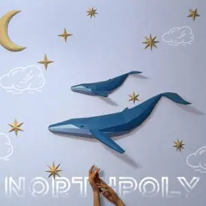 Papercraft Whales And Stars, Pdf, Gurko, Pepakura, Template, DIY