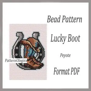 Lucky Boot bead pattern Lucky Boot bead tapestry pattern Bead Lucky Boot patterns Olegirabeadpatterns