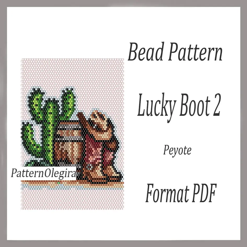 LUCKY BOOT 2 Tapestry bead pattern PDF Bead pattern peyote