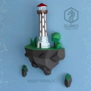 Papercraft Flying Island. Lighthouse, Pdf, Gurko, Pepakura, DIY