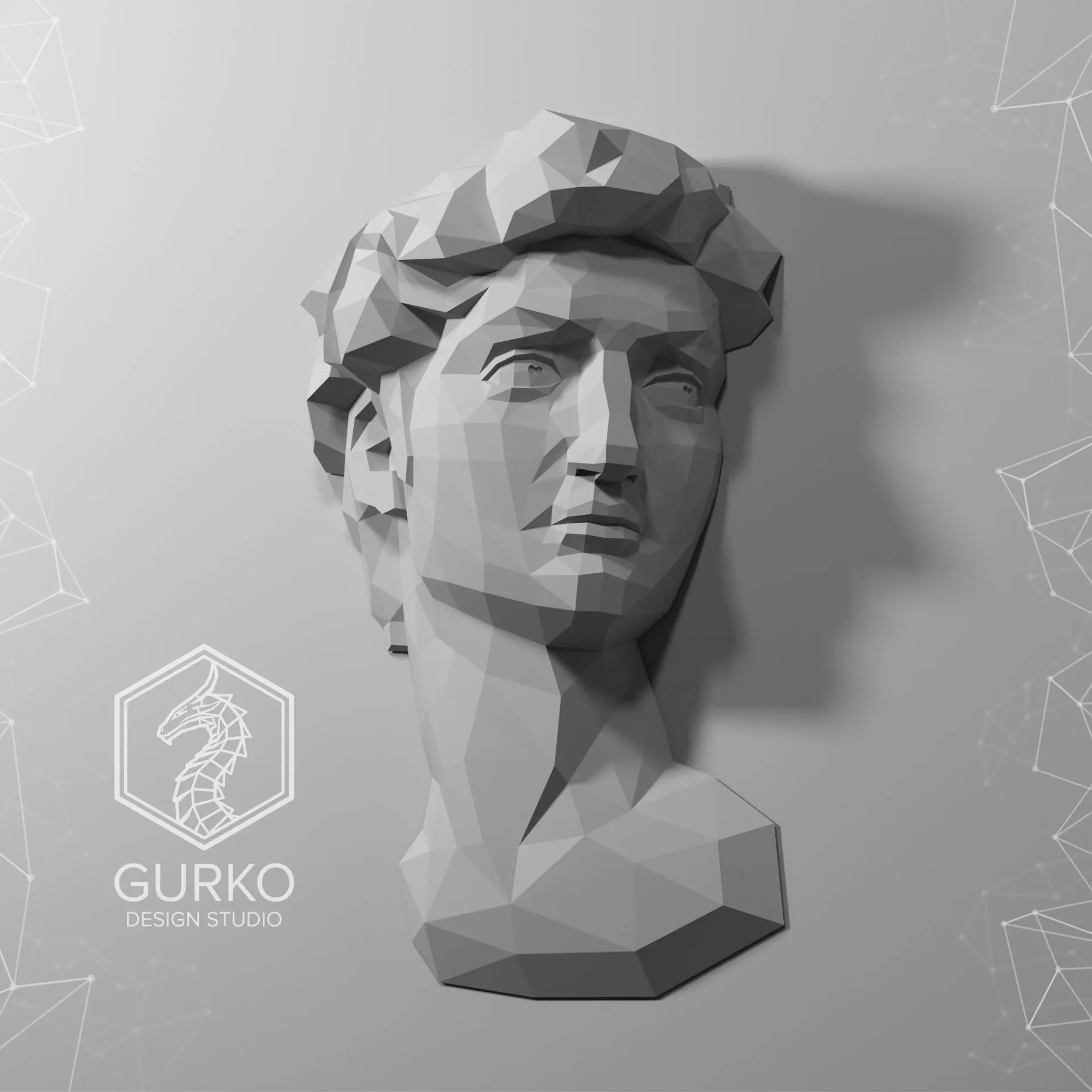David Papercraft, Pdf, Gurko, Pepakura, Template, DIY, Low Poly