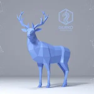 Red Deer Papercraft, Digital Template, PDF, SVG, DXF Download