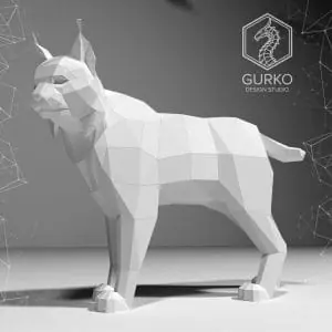 Lynx Papercraft, Pdf, Gurko, Pepakura, Low Poly, Template, DIY