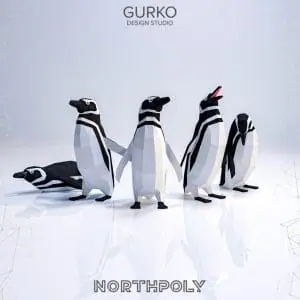 5 Magellanic Penguins Papercraft, Pdf, Gurko, Pepakura, DIY