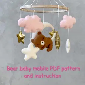 Bear baby mobile pdf pattern