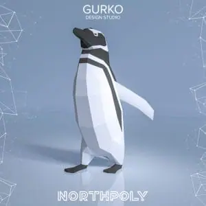 Running Magellanic Penguin Papercraft, Pdf, Gurko, Pepakura, DIY