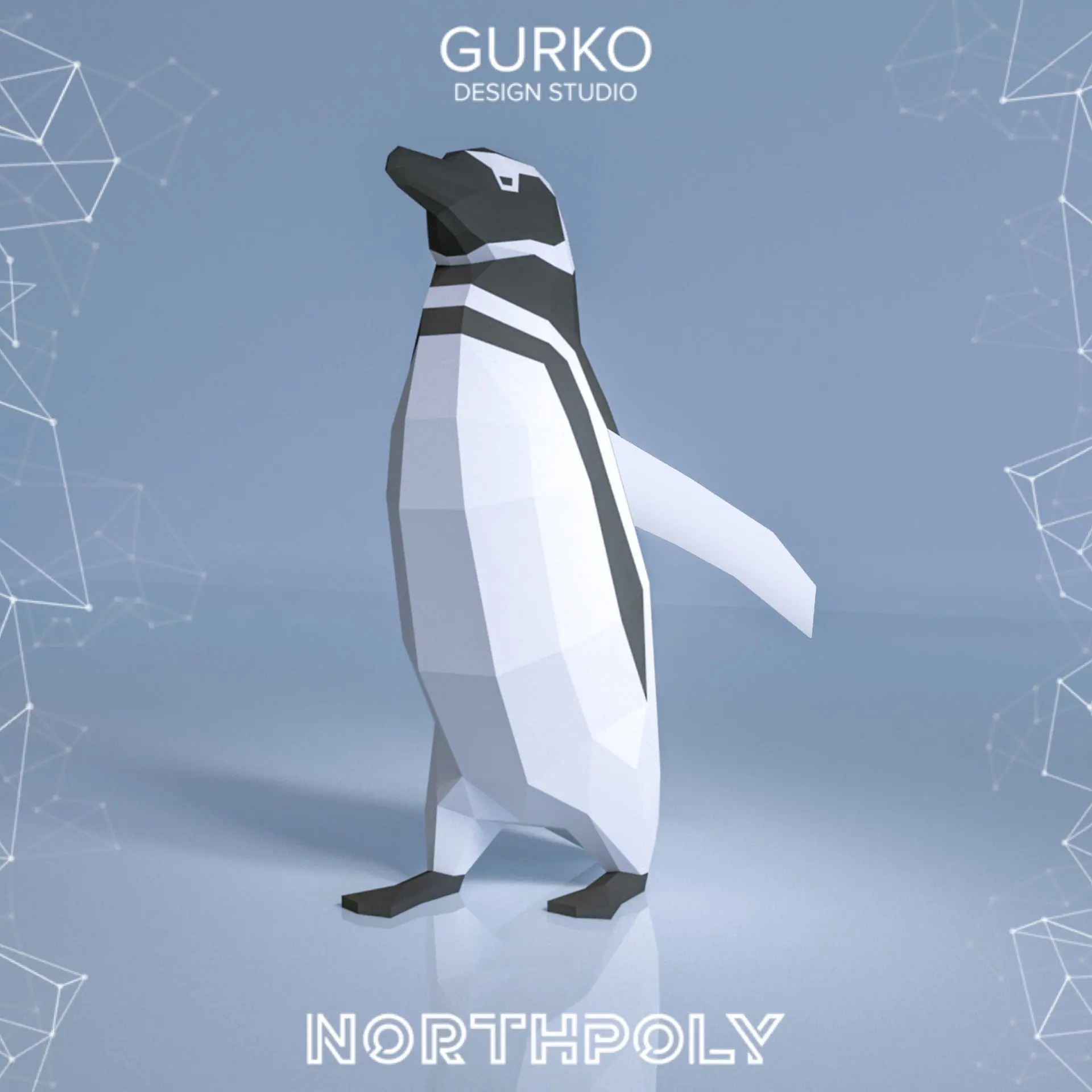 Running Magellanic Penguin Papercraft, Pdf, Gurko, Pepakura, DIY