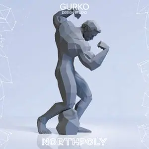 Papercraft Arnold Bodybuilding Pose, Pdf, Gurko, Low Poly, DIY