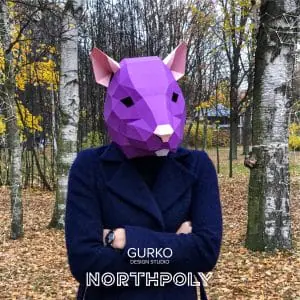 Rat Mask Papercraft, Mouse, Pdf, Gurko, Low Poly, DIY Craft