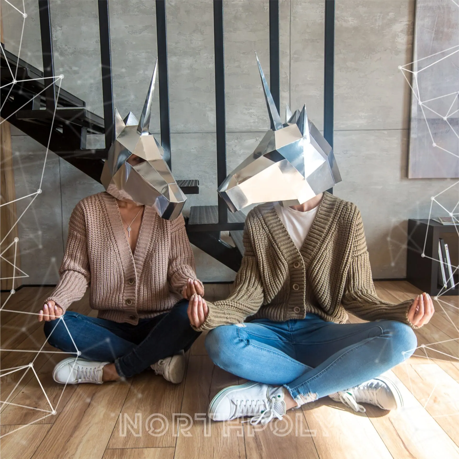 Unicorn Mask Papercraft, Pdf, Gurko, Low Poly, DIY Craft, 3D Art