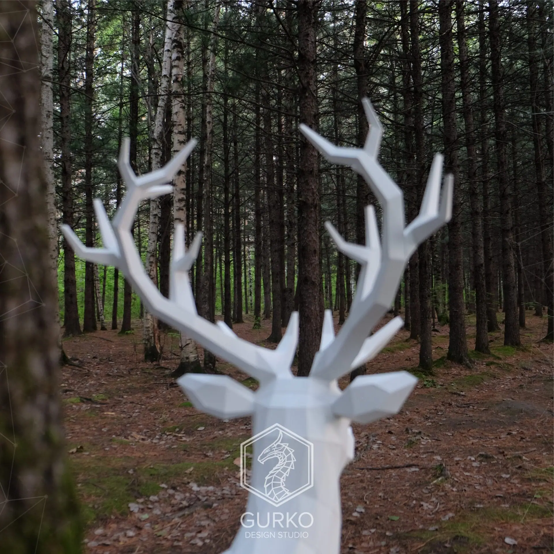 Papercraft Deer 1500mm, Pdf, Gurko, Pepakura, Low Poly, Template 6 Papercraft Deer 1500mm, Pdf, Gurko, Pepakura, Low Poly, Template - Image 6