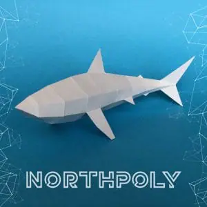 Shark Papercraft, Fish, Pdf, Gurko, Pepakura, Low Poly, DIY Craft