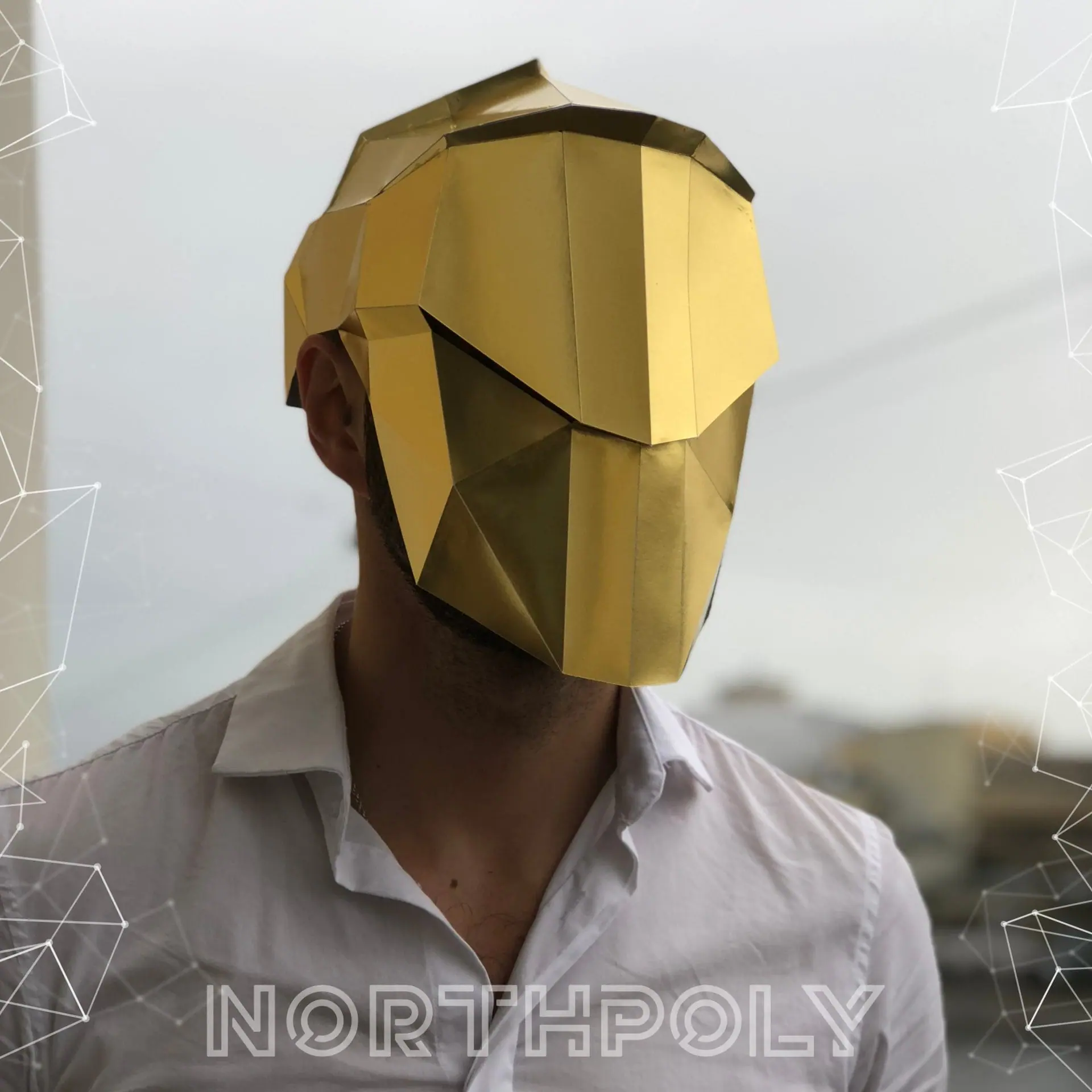 Papercraft Mask of the Future №2, Pdf, Gurko, Low Poly, DIY