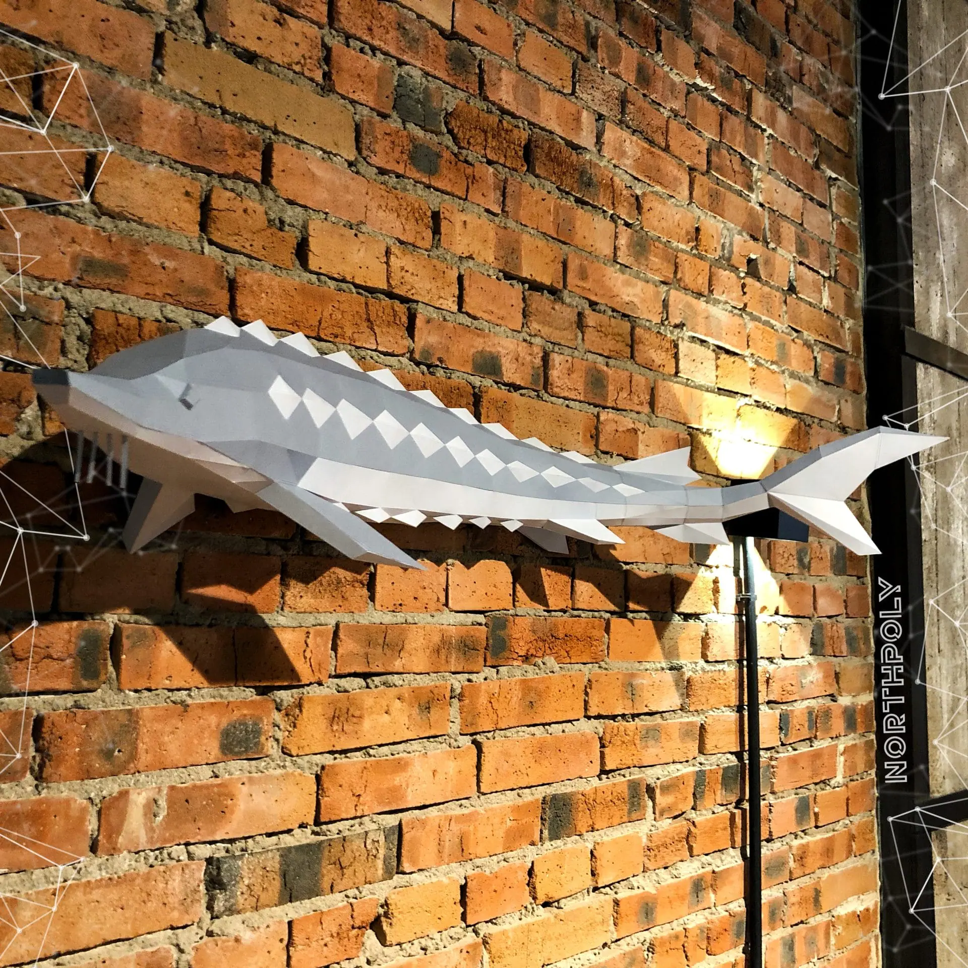 Sturgeon Papercraft, Fish, Pdf, Gurko, Pepakura, Low Poly, DIY
