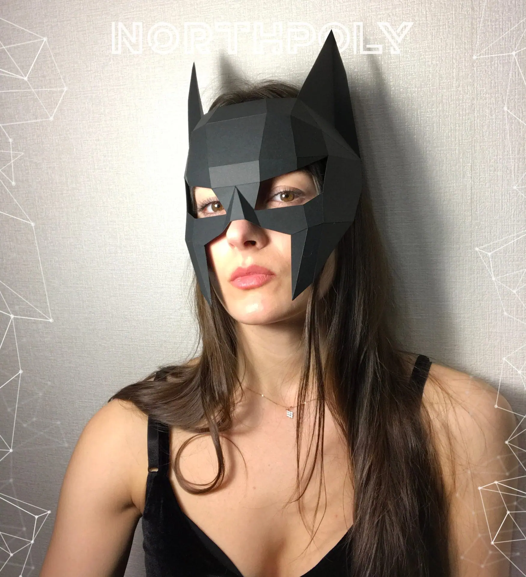 Bat Mask Papercraft, Pdf, Gurko, Low Poly, DIY Craft, 3D Art