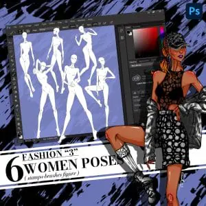 Photoshop stamp brush, set of female figure Fashion 3