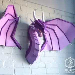 Papercraft Awesome Dragon With Wings, Pdf, Gurko, Template, DIY