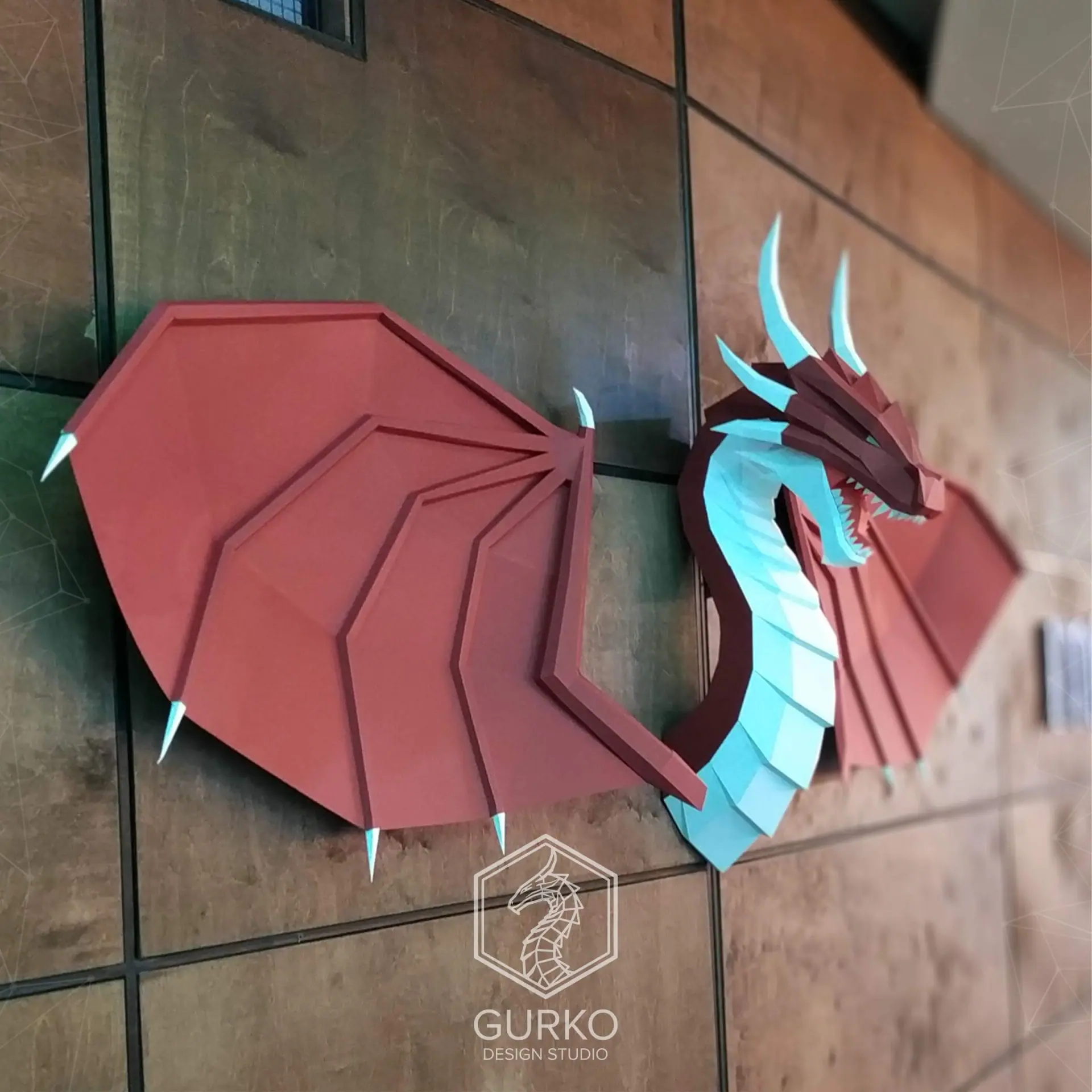 Papercraft Awesome Dragon With Wings, Pdf, Gurko, Template, DIY 4 Papercraft Awesome Dragon With Wings, Pdf, Gurko, Template, DIY - Image 4