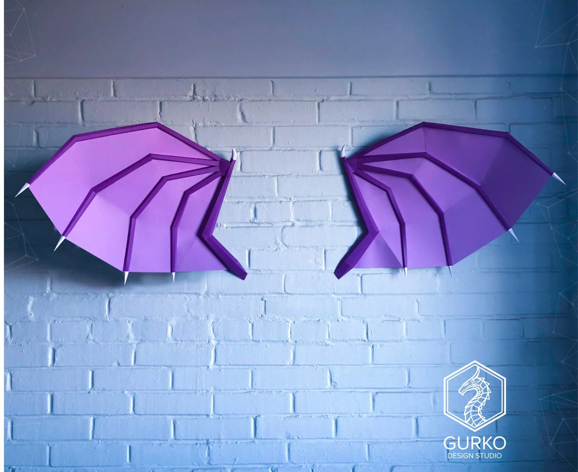 Dragon Wings Papercraft, Pdf, Gurko, Template, DIY Craft, LowPoly