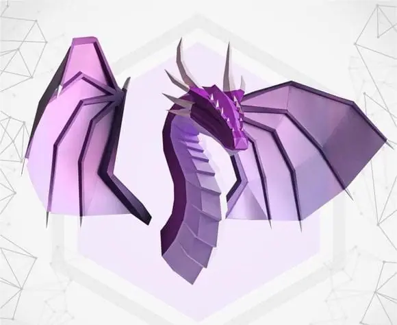 Papercraft Dragon With Wings, Pdf, Gurko, Template, Low Poly, DIY