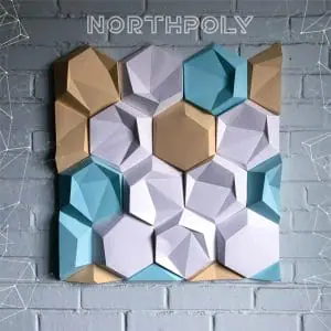 Hexagonal Tiles Papercraft, Pdf, Gurko, Low Poly, DIY Craft, 3D