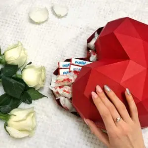 Papercraft Heart Box №1, St Valentine's Day, Pdf, Gurko, Low Poly