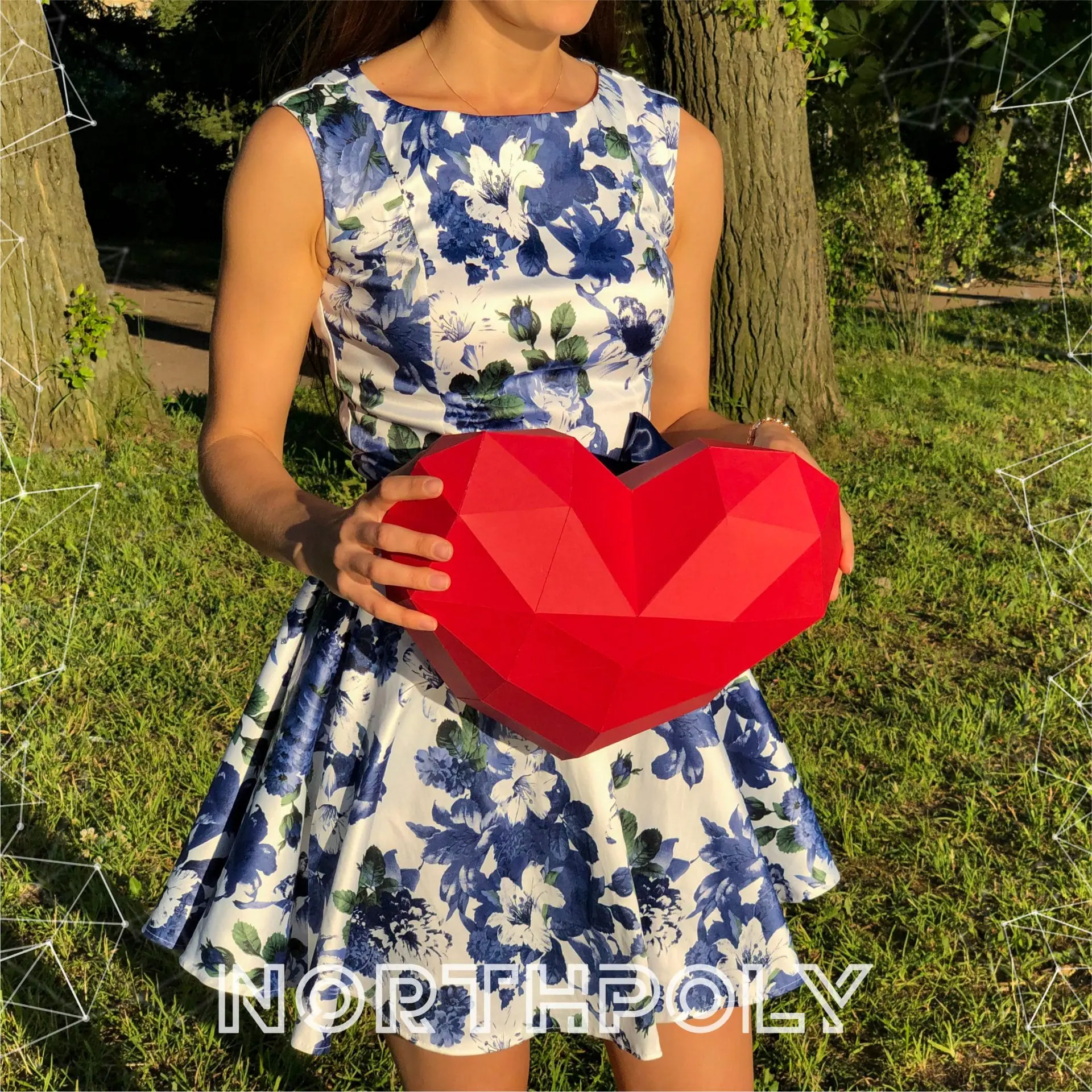 Heart Papercraft, St Valentines Day, Pdf, Gurko, Low Poly, DIY 4 Heart Papercraft, St Valentines Day, Pdf, Gurko, Low Poly, DIY - Image 4