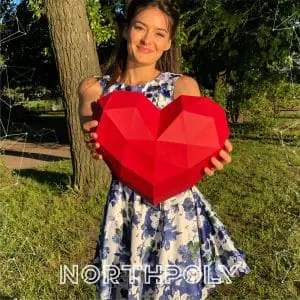 Heart Papercraft, St Valentines Day, Pdf, Gurko, Low Poly, DIY