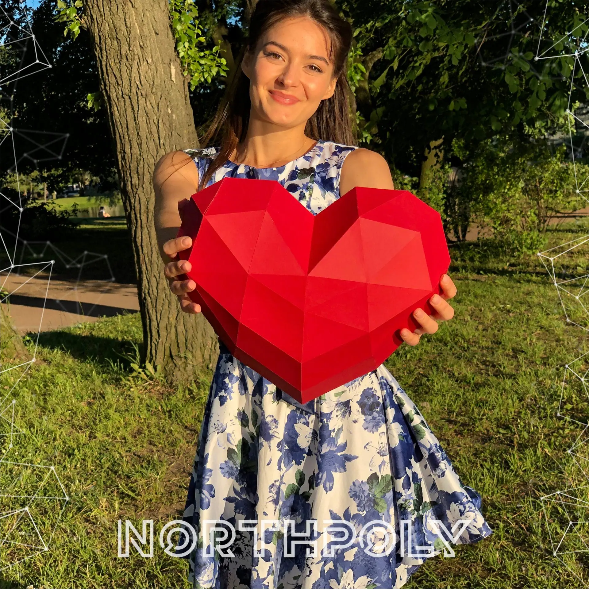 Heart Papercraft, St Valentines Day, Pdf, Gurko, Low Poly, DIY 1 Heart Papercraft, St Valentines Day, Pdf, Gurko, Low Poly, DIY