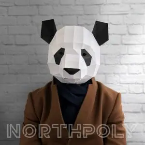 Panda Mask Papercraft, Bear Mask, Pdf, Gurko, Template, Low Poly