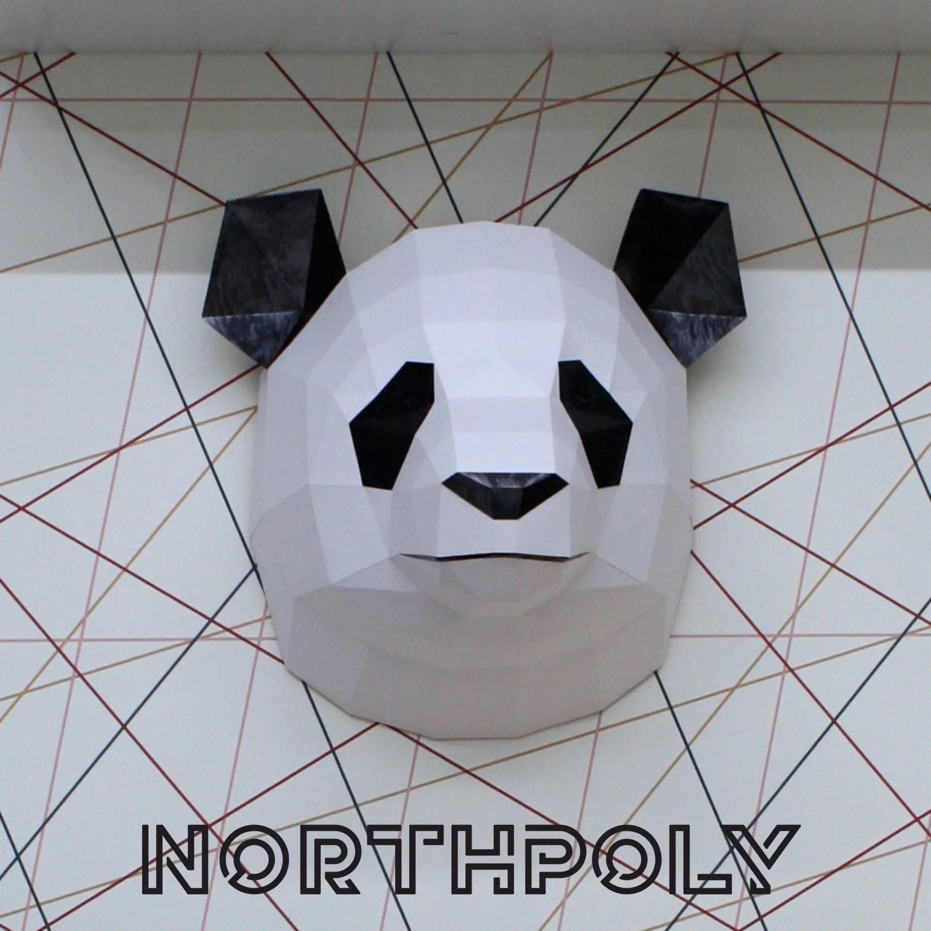 Panda Head Papercraft, Bear Head, Pdf, Gurko, Template, Low Poly