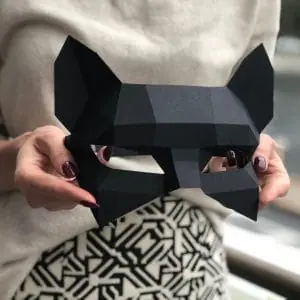 Cat Mask Papercraft, Pdf, Gurko, Template, Low Poly, DIY Craft