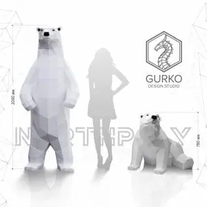 Polar Bear (2 metres) And Baby Polar Bear Papercraft, Pdf, Gurko
