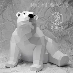 Baby Polar Bear (390 mm) Papercraft, Pdf, Gurko, Low Poly, DIY