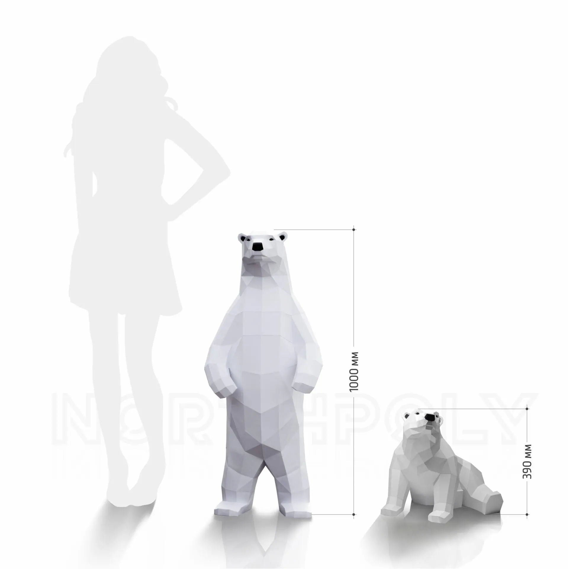 Polar Bear (1 metres) And Baby Polar Bear Papercraft, Pdf, Gurko