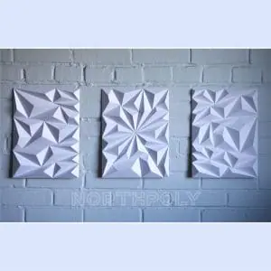Geometric Pattern Triptych Papercraft, Pdf, Gurko, Low Poly, DIY