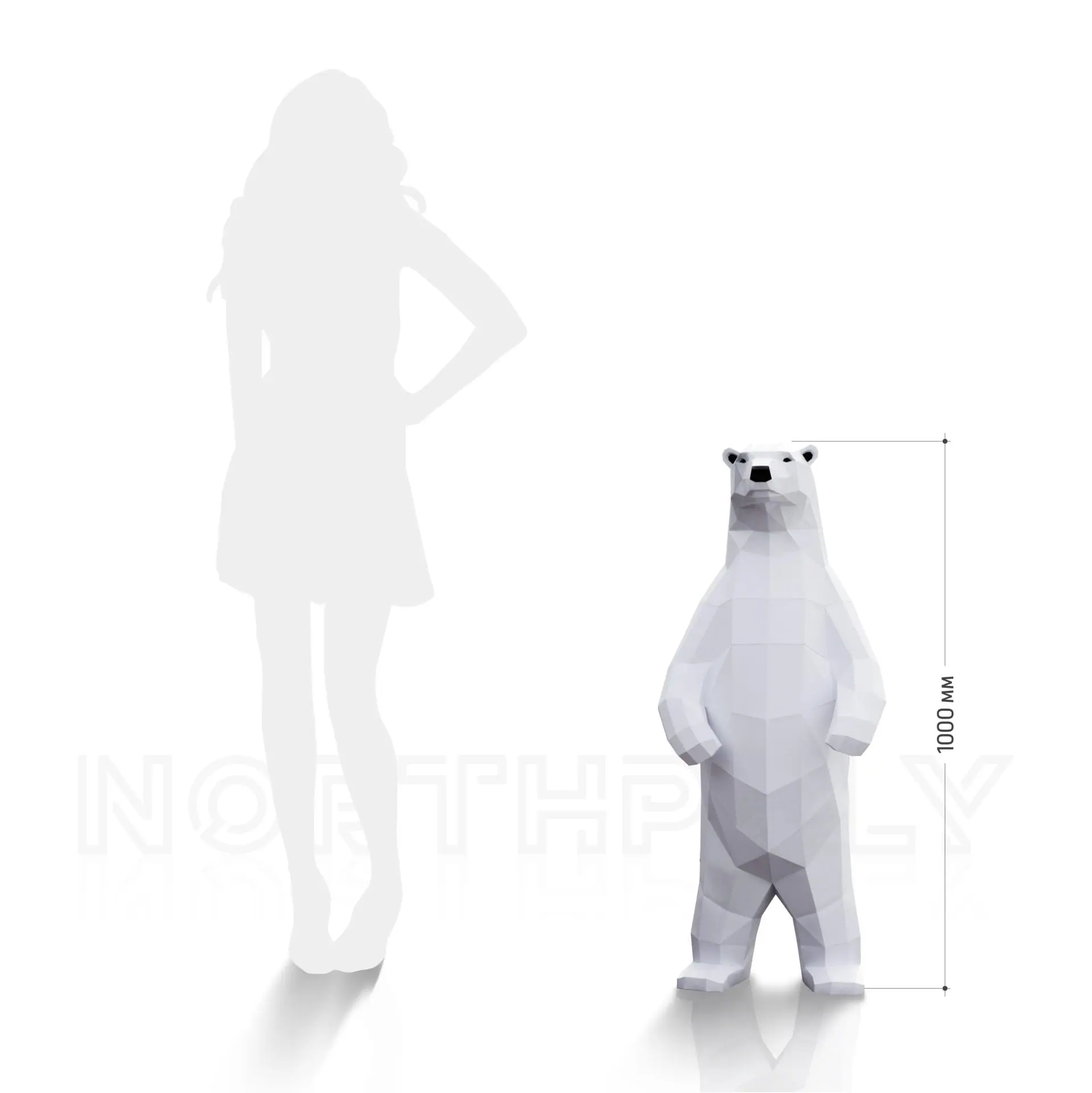 Polar Bear (1 metres) Papercraft, Pdf, Gurko, Low Poly, DIY Craft