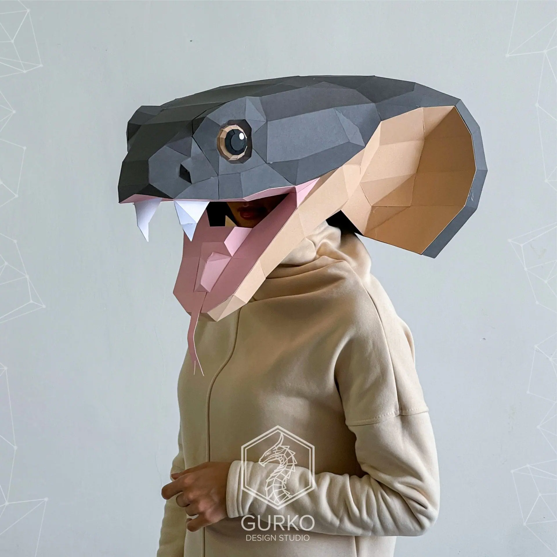 Cobra Mask Papercraft Snake Template, Pdf Pattern, Gurko