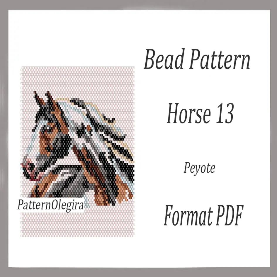 HORSE 13 Tapestry bead pattern PDF Bead picture pattern peyote