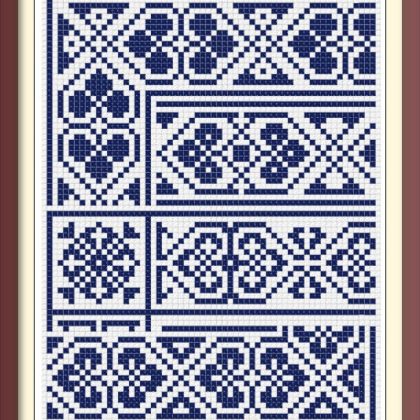Borders Cross Stitch Pattern Antique Sampler