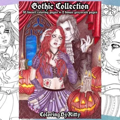 Pdf coloring book “Gothic Collection”