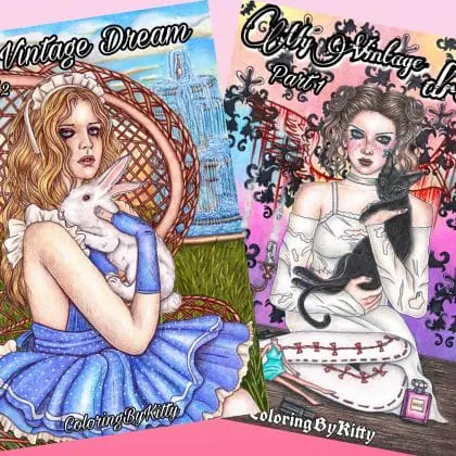 Pdf coloring books "My Vintage Dream: Part 1 and Part 2"