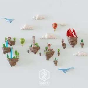 Papercraft Flying Islands (5 sets), Pdf, Gurko