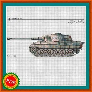 Royal tiger cross stitch pattern
