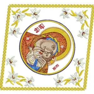 Epigonation Mother of God Eleusa machine embroidery design