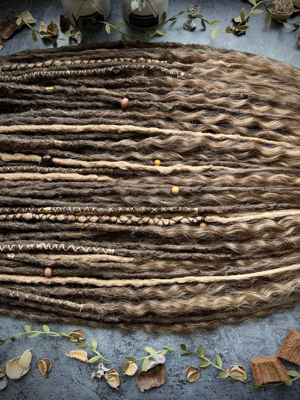 Light brown boho dreads and curls, the effect sun-bleached hairs 4 Light brown boho dreads and curls, the effect sun-bleached hairs - Image 4