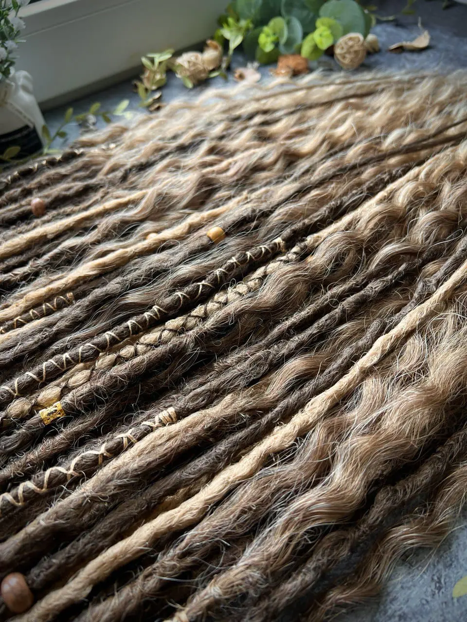 Light brown boho dreads and curls, the effect sun-bleached hairs 8 Light brown boho dreads and curls, the effect sun-bleached hairs - Image 8