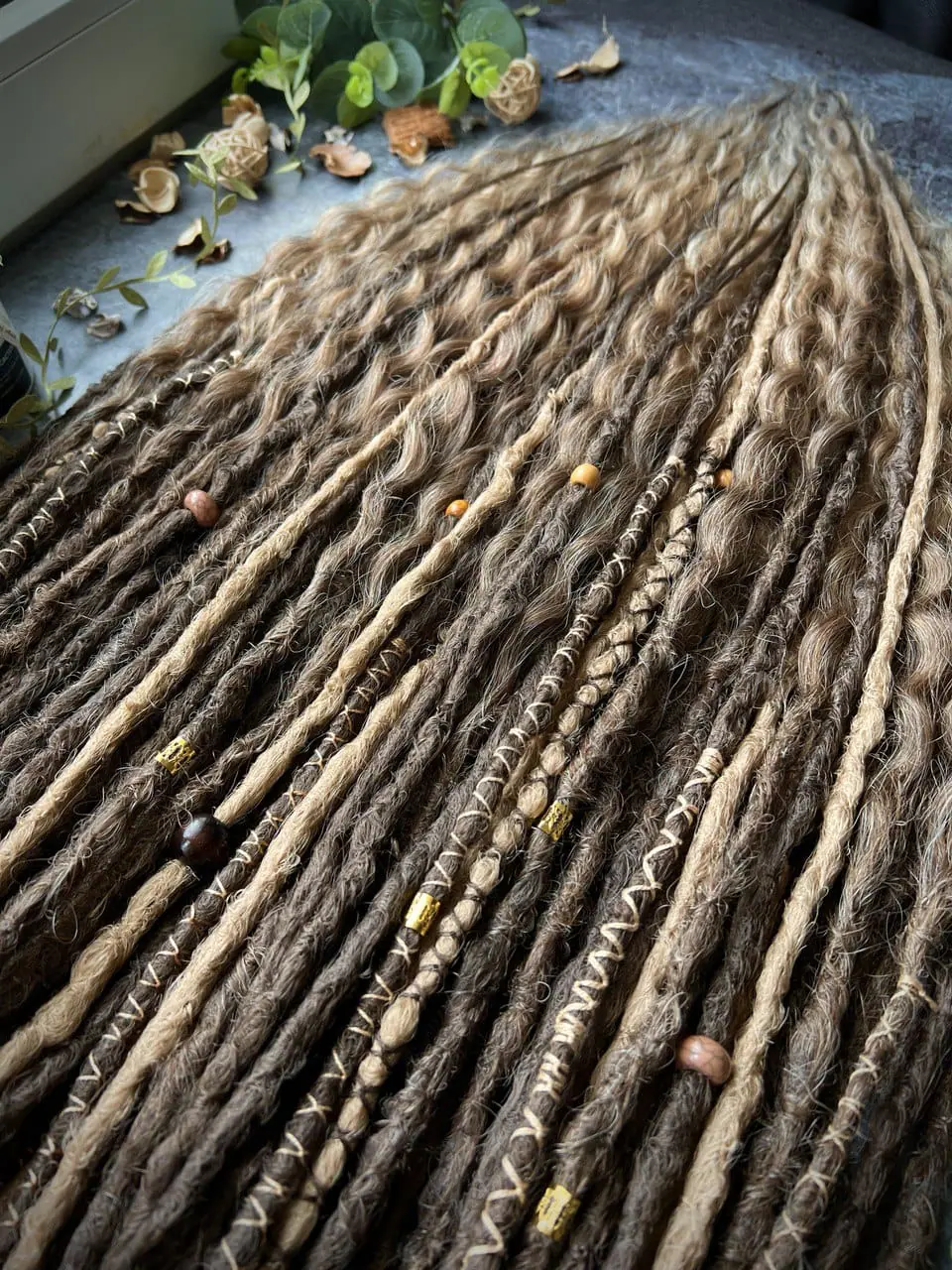 Light brown boho dreads and curls, the effect sun-bleached hairs 5 Light brown boho dreads and curls, the effect sun-bleached hairs - Image 5