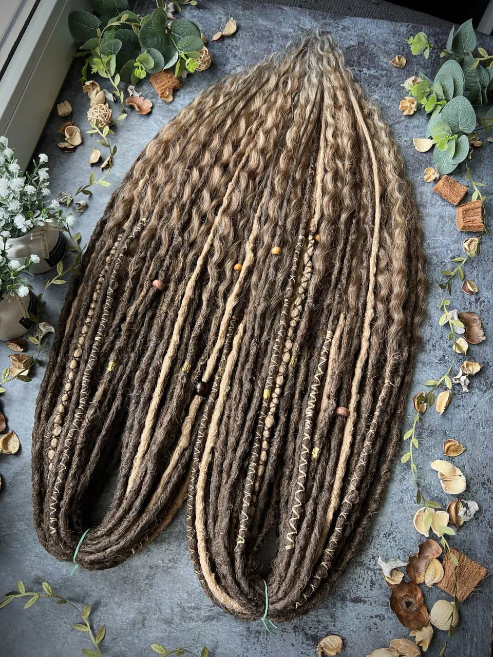 Light brown boho dreads and curls, the effect sun-bleached hairs 9 Light brown boho dreads and curls, the effect sun-bleached hairs - Image 9